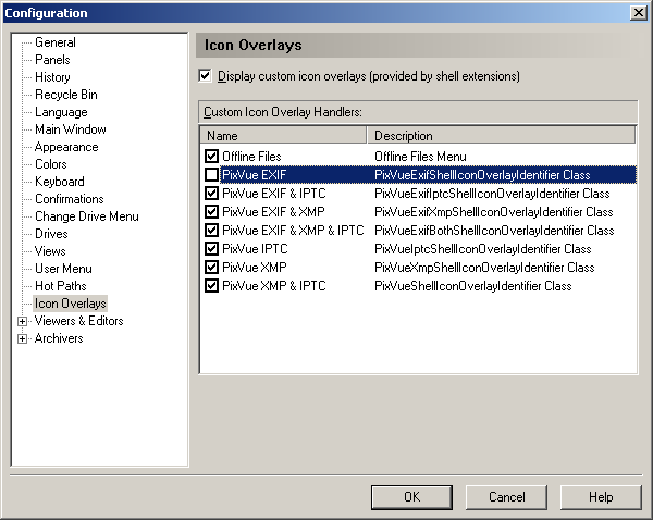 It is possible to disable (or enable) shell extensions using Options &amp;gt; Configuration &amp;gt; Icon Overlays dialog box.