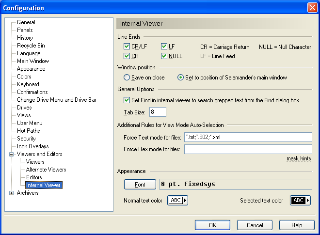 internal viewer configuration