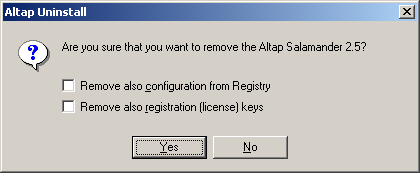 Altap Salamander 2.5 uninstaller. Introduced in the final version 2.5.