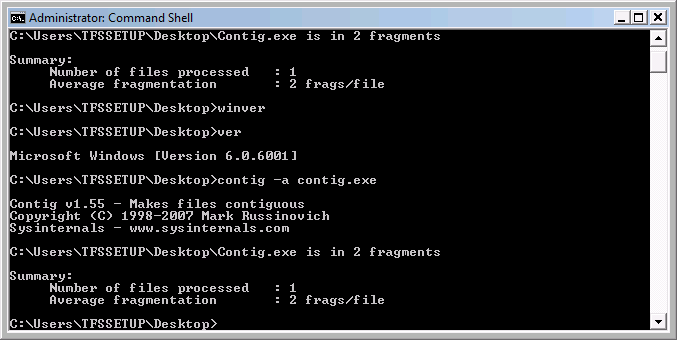 fragmentace na Windows Server 2008 s VS 2010 CTP.