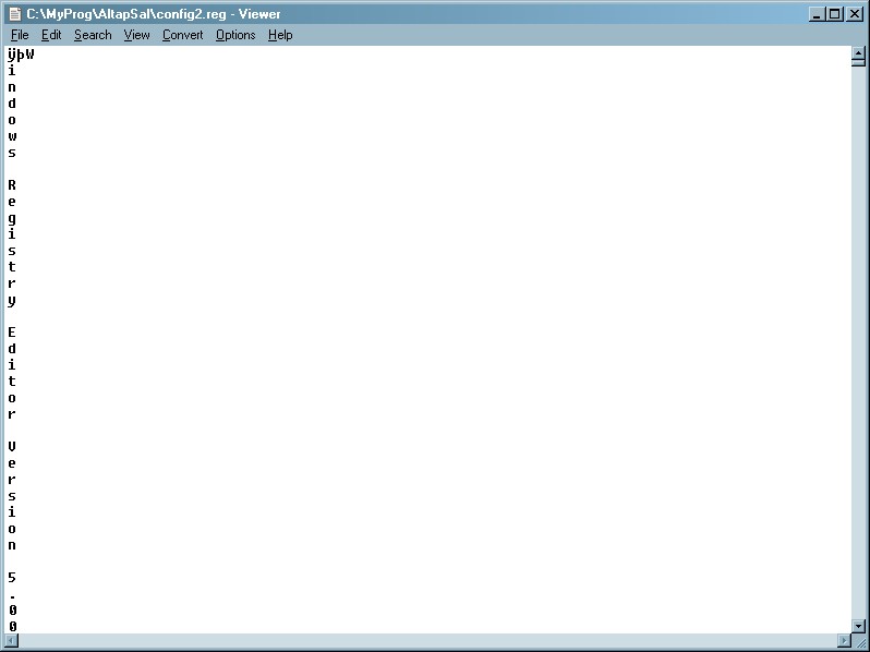 Windows Registry Editor Version 5.00 .reg-file in the internal viewer